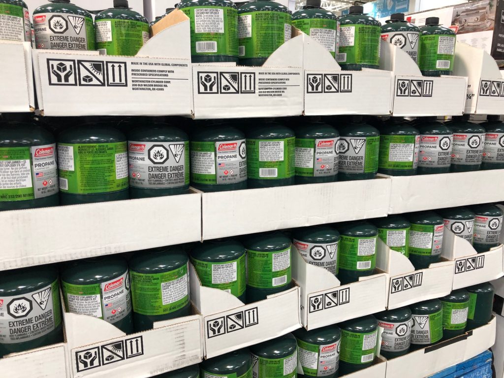 Propane canisters at Costco