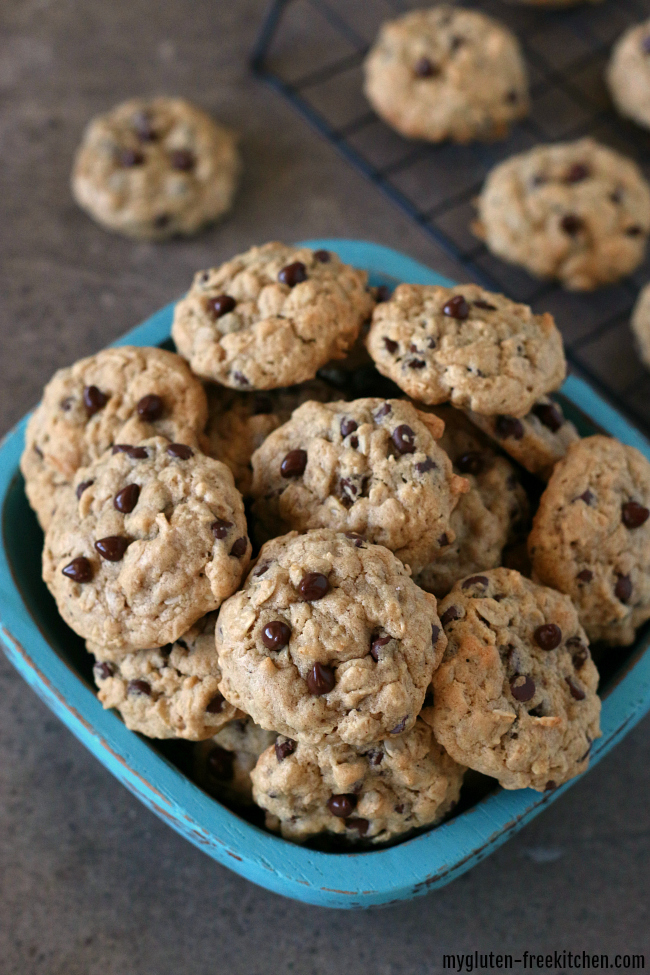 Gluten free Oatmeal Chocolate Chip Cookies Dairy free My Family Stuff