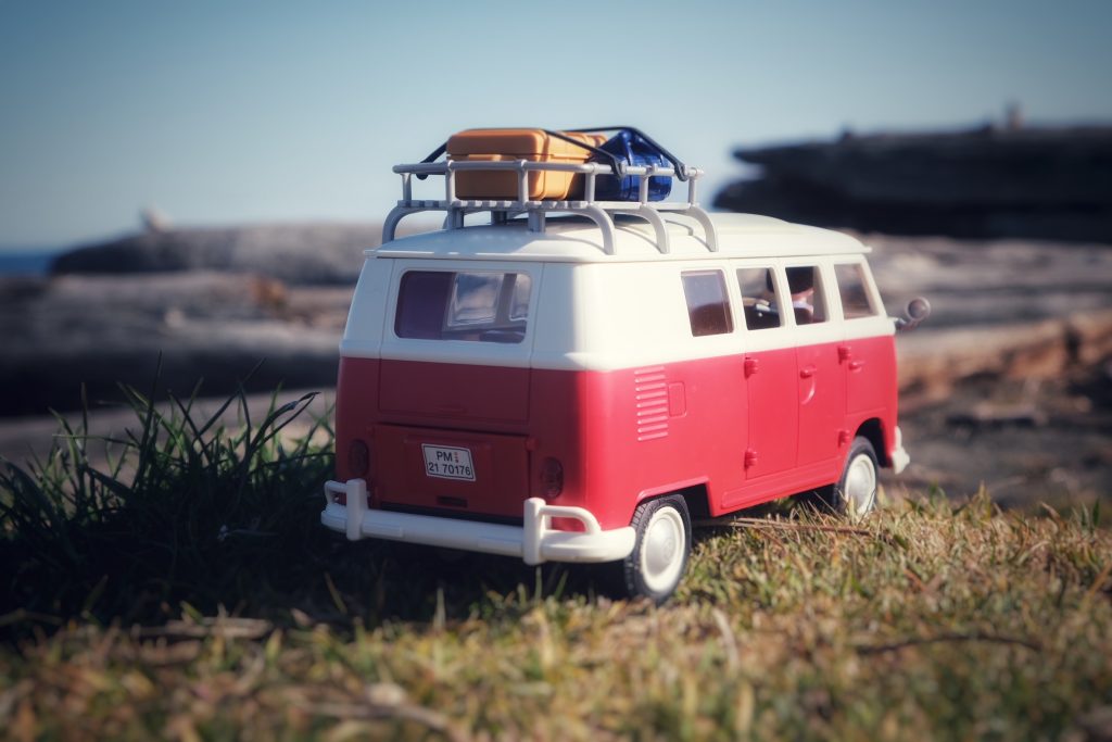 Red Volkswagen T1 Camper Bus