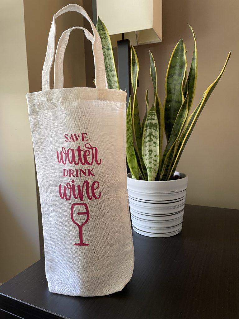 Cricut Wine Bag design