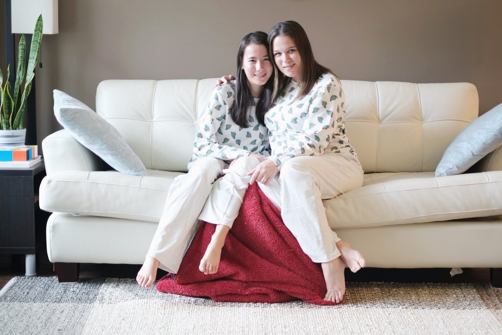 Mom and daughter matching PJs